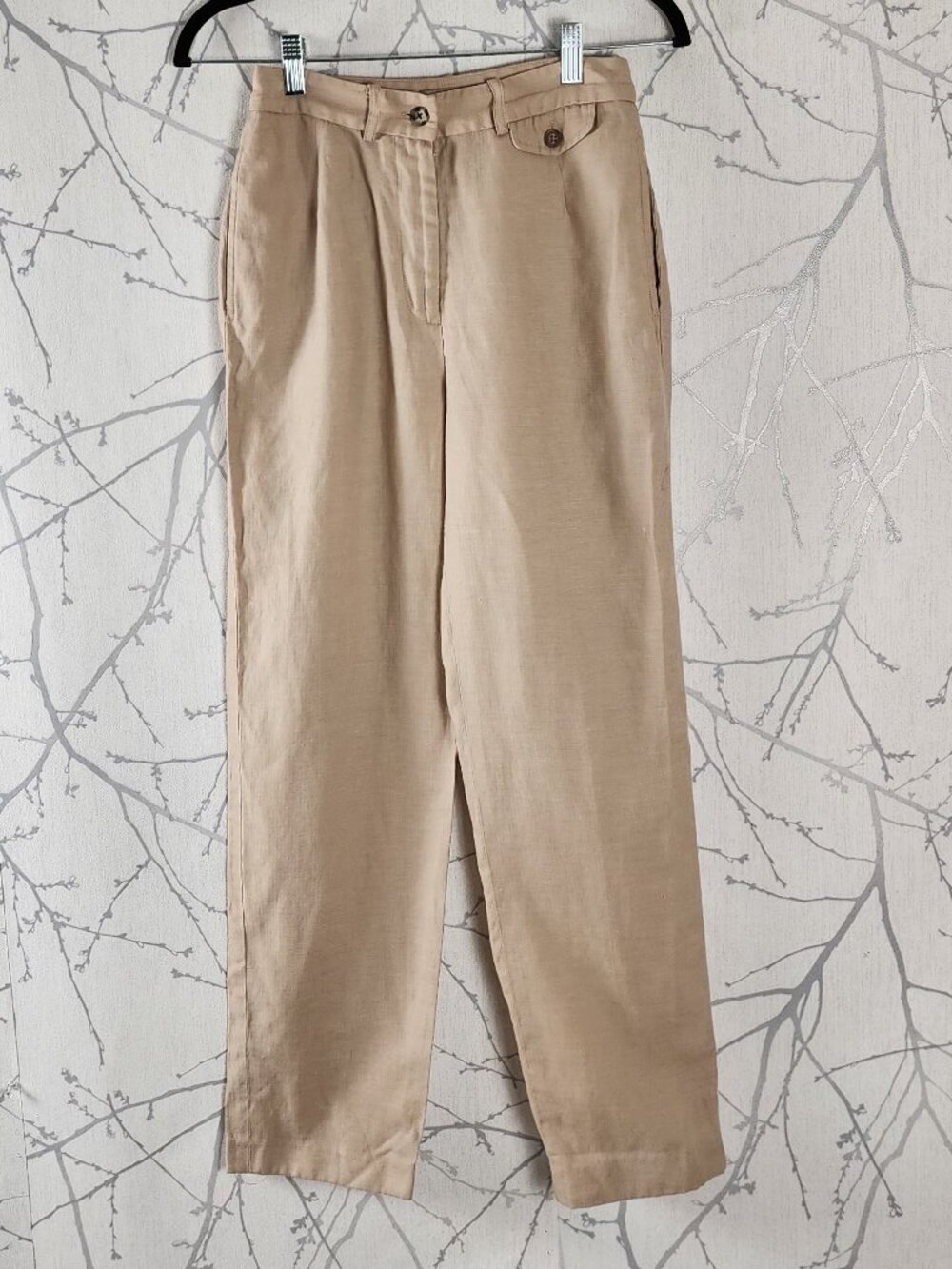 Episode on Excursion Beige 55% Linen High Rise Trousers